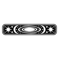 Cosmic Orbit Stylized Moon Star Emblem vector