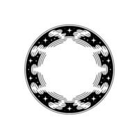Celestial Circle Emblem, Vintage Style, Ornamental vector