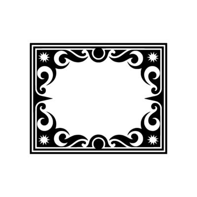Ornate Black Frame, Vintage Decorative Border, Ornamental