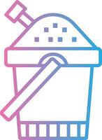 A bucket with a spoon and a spoon in it vector