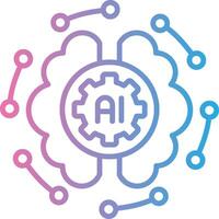 Ai logo with gears and lines vector
