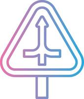 A triangle with an arrow pointing up in the middle vector