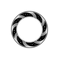 Celestial Spiral Emblem - Minimalist Starry Circle vector