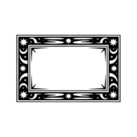Celestial Frame Moon Star Ornamentation, Vintage vector