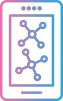 A tablet with a blue and pink background vector