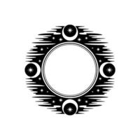 Celestial Circle Moon, Stars, and Cosmic Frame vector