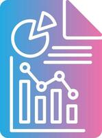 A colorful icon with a graph and a pie chart vector