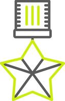 A star with a ribbon on it vector