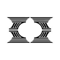 Geometric Pillars, Minimalist Symmetry, Abstract - Monochrome vector