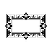 Intricate Black Greek Frame, Elegant Decorative Border vector