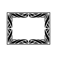 Geometric Deco Frame, Minimalist Black Outline vector