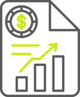 A graph with a dollar sign on it vector