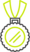 A green ribbon icon on a white background vector