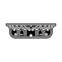Ornate Classical Pediment, Detailed Decorative Element vector