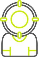 A person wearing a helmet with a green circle vector