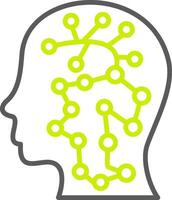 A person's head with a network of dots vector
