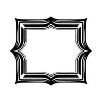 Geometric Deco Frame, Abstract Contour, Minimalist vector