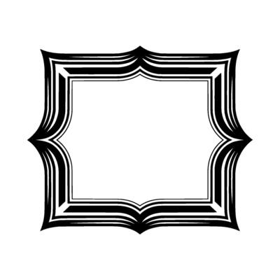 Geometric Deco Frame, Abstract Contour, Minimalist