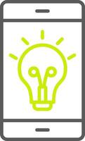 A smartphone with a light bulb on it vector