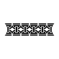 Geometric Celtic Border, Intricate Black Pattern vector