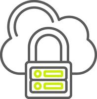 Cloud security icon with padlock and cloud vector