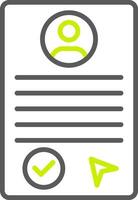 A green and yellow check mark icon on a white background vector