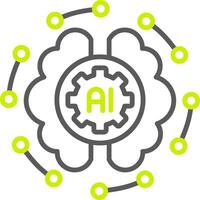 Ai logo with gears and ai in the center vector