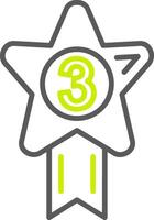 A star with a number three on it vector
