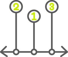 A line of three arrows with numbers on them vector