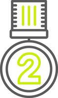 A green and yellow sign with the number two vector