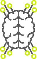 A brain with green circles around it vector