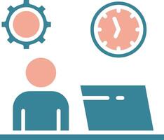 Work Time Efficient Flat Badge vector