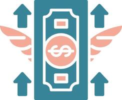 Flying Money Virtual Core Icon vector