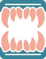 Fangs Colorful Style Glyph vector