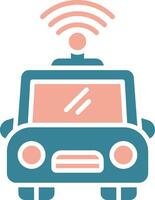 Autonomous Car Interactive Line Art vector