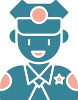 Policeman Crystal Style Glyph vector