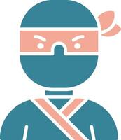 Ninja Colorful Style Glyph vector