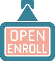 Open Enrollment Colorful Core Icon vector