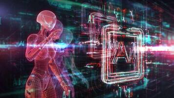 Artificial intelligence in the virtual space of digital data. video