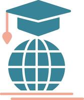 Mortarboard Colorful Line Art vector