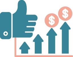 Thumb Up Expressive Digital Mark vector