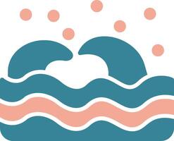 Wave Streamlined Flat Badge vector