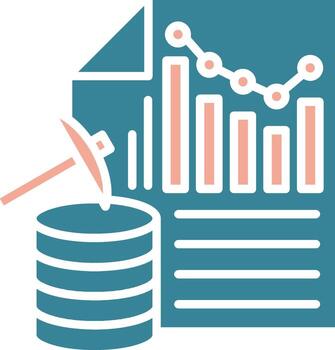 Data Mining Global Core Icon vector