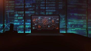 Animation of mobile presentation of financial analytics. video