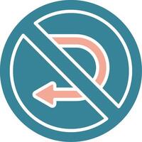 U Turn Simplified Line Art vector