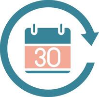 30 Days Efficient Flat Badge vector