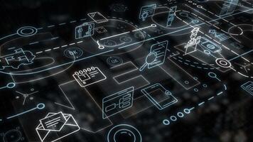 An animated 3D representation of the social media landscape. video