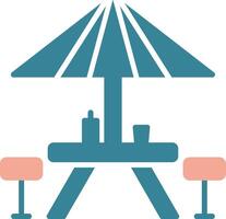Picnic Table Simplified Line Art vector