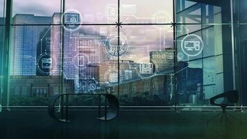 Animation about cloud technologies in business processes. video