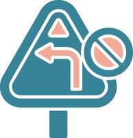 No Turn Left Streamlined UI Token vector